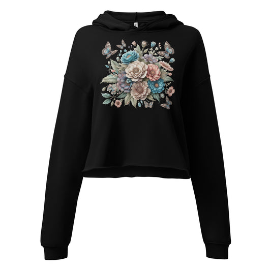 Crop Hoodie "Flowers"