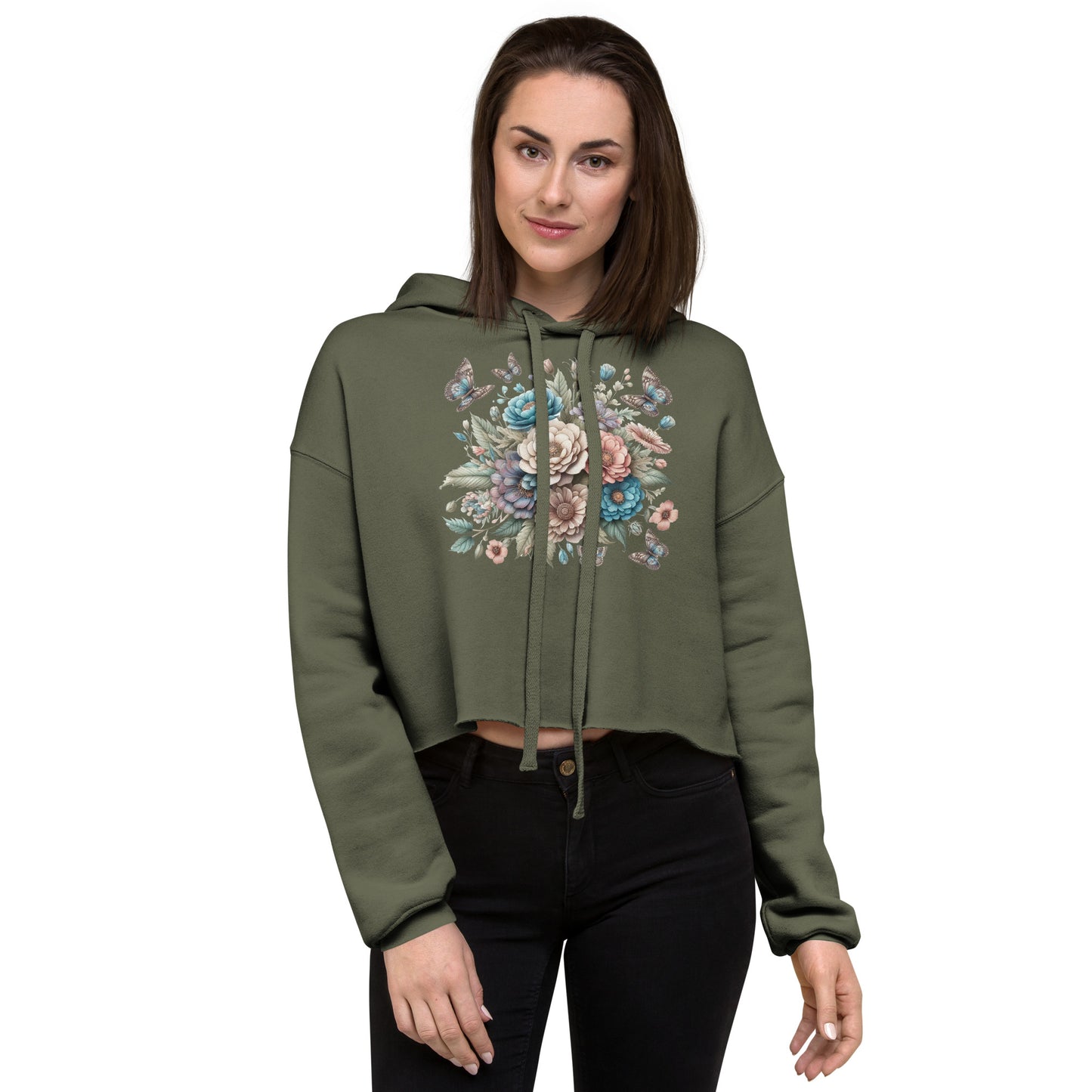 Crop Hoodie "Flowers"