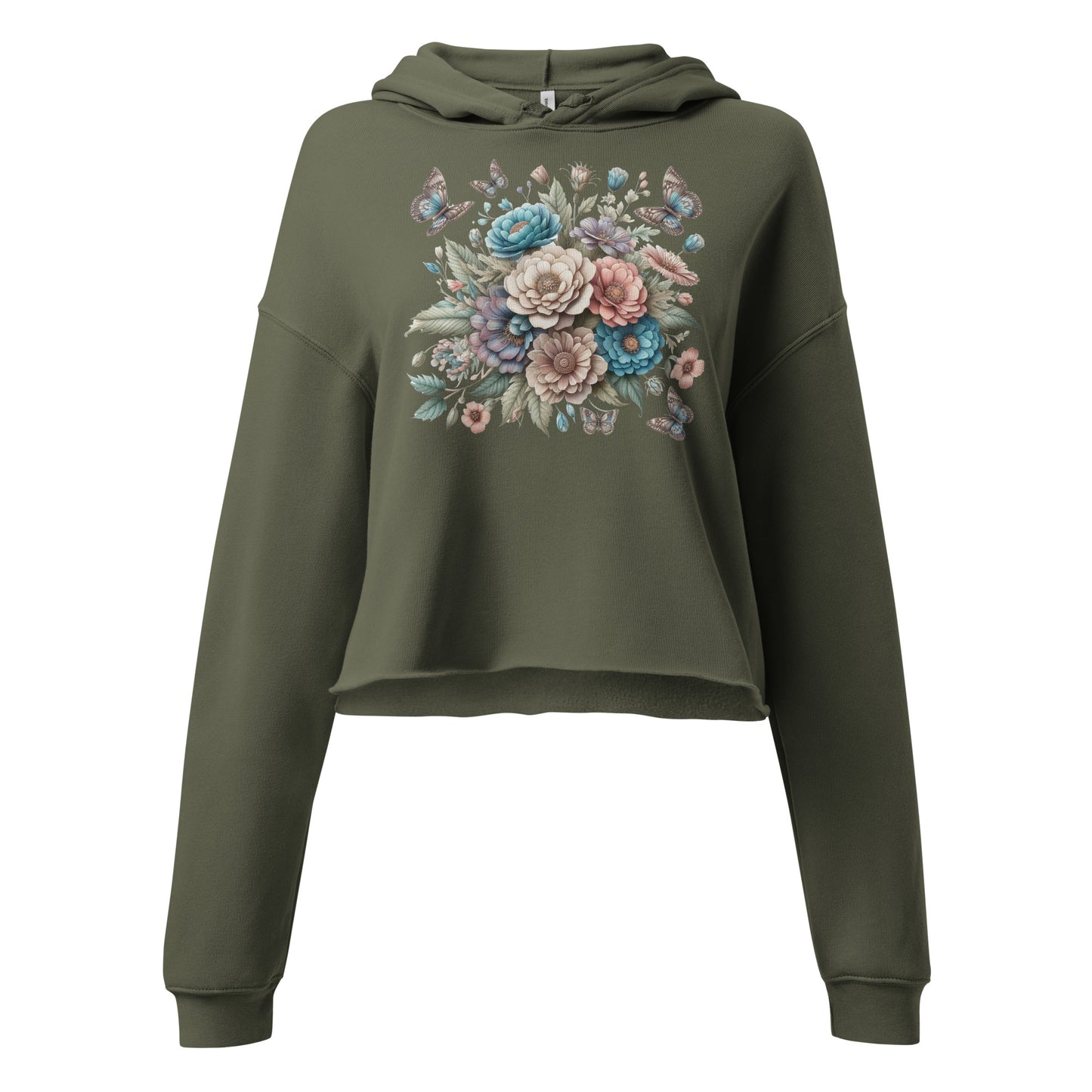 Crop Hoodie "Flowers"