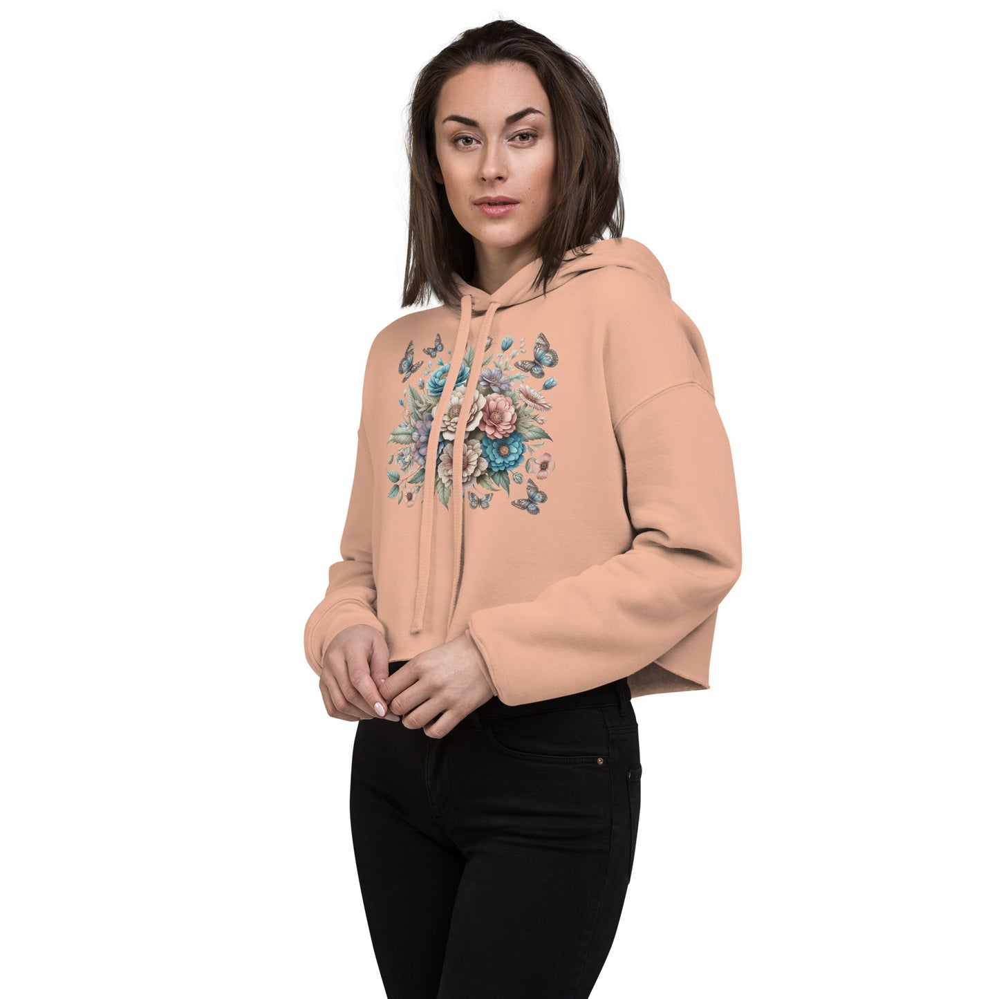 Crop Hoodie "Flowers"